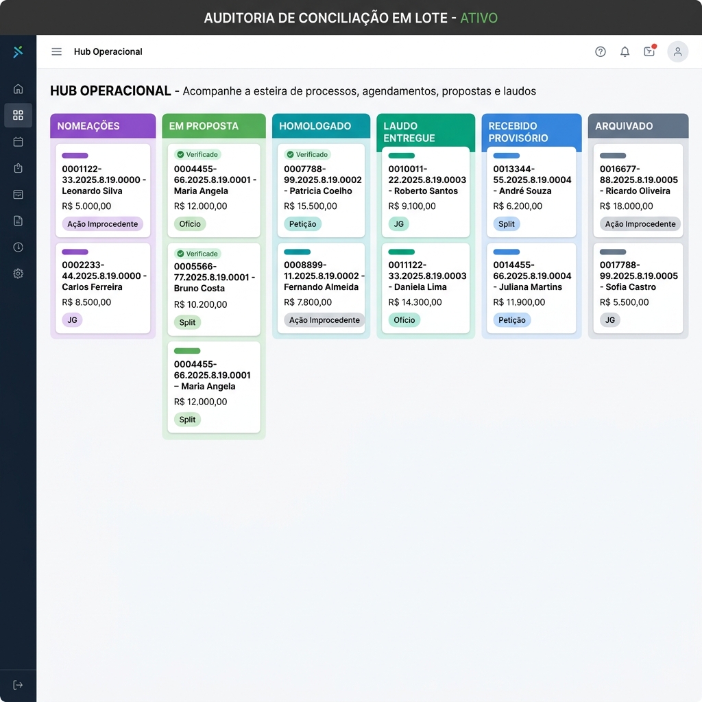 Painel Kanban do Hub Operacional